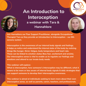 Information of our Introduction to Interoception webinar recording with Tara and Hannahlore.